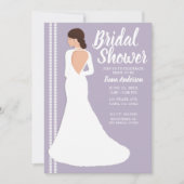 Modernes White Wedding Dress & Bling Brautparty Einladung (Vorderseite)