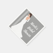 Modernes White Wedding Dress Bling Brautparty Serviette (Ecke)