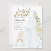 Modernes White Wedding Dress Brautparty Einladung (Vorderseite)