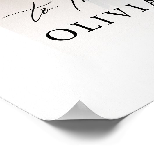 Modernes White Wedding Foto Begrüßungszeichen Poster (Ecke)