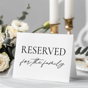 Modernes White Wedding Reservierte Tafelzelt Einladung