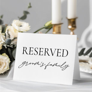 Modernes White Wedding Reservierte Tafelzelt Einladung