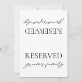 Modernes White Wedding Reservierte Tafelzelt Einladung (Vorderseite)