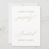 Modernes White Wedding Reservierte Tafelzelt Einladung (Vorderseite)