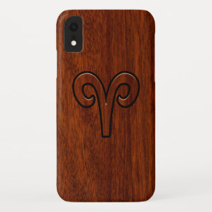 Modernes Widder-Zodiaksymbol im Mahagoni-Druck iPhone XR Hülle