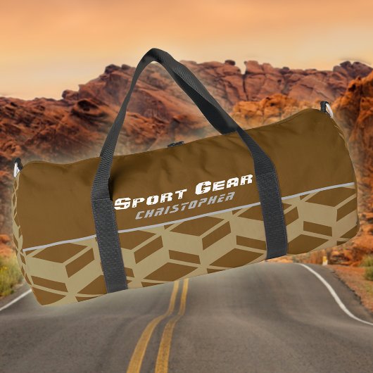 Modernes Wiederholmuster braun Duffle Bag