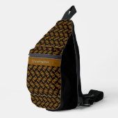 Modernes Wiederholmuster braunes Schwarz Crossbody Bag (Rechte Ecke)