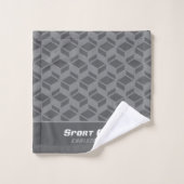 Modernes Wiederholmuster Grau Badhandtuch Set (Waschlappen)