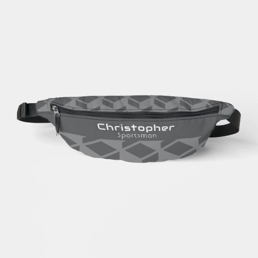 Modernes Wiederholmuster Grau Bauchtasche (Vorderseite)