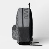 Modernes Wiederholmuster Grau Bedruckter Rucksack (Rechts)