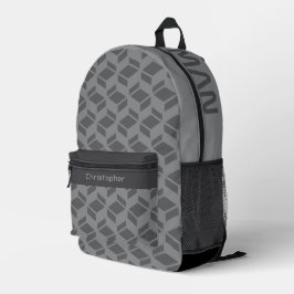 Modernes Wiederholmuster Grau Bedruckter Rucksack