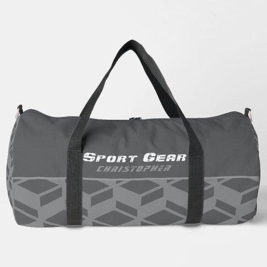 Modernes Wiederholmuster Grau Duffle Bag (Vorderseite)