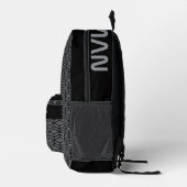 Modernes Wiederholmuster Grau Schwarz Bedruckter Rucksack (Rechts)