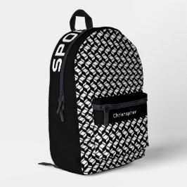 Modernes Wiederholmuster Schwarz-weiß Bedruckter Rucksack
