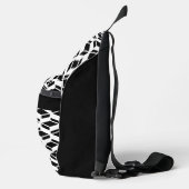 Modernes Wiederholmuster Schwarz-weiß Crossbody Bag (Rechts)
