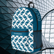 Modernes Wiederholmuster Weiß Aquamarin