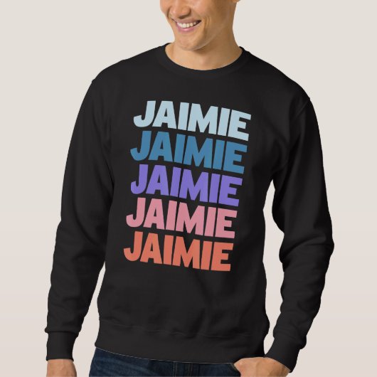 Modernes, wiederholtes Text Jaimie Sweatshirt (Vorderseite)