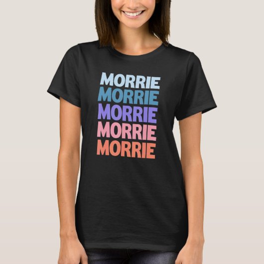 Modernes, wiederholtes Text Morrie T-Shirt (Vorderseite)