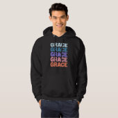 Modernes, wiederholtes Textgrace Hoodie (Vorne ganz)