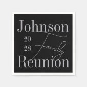 Modernes Wiedersehen Black Silver Grau Party Serviette (Vorderseite)