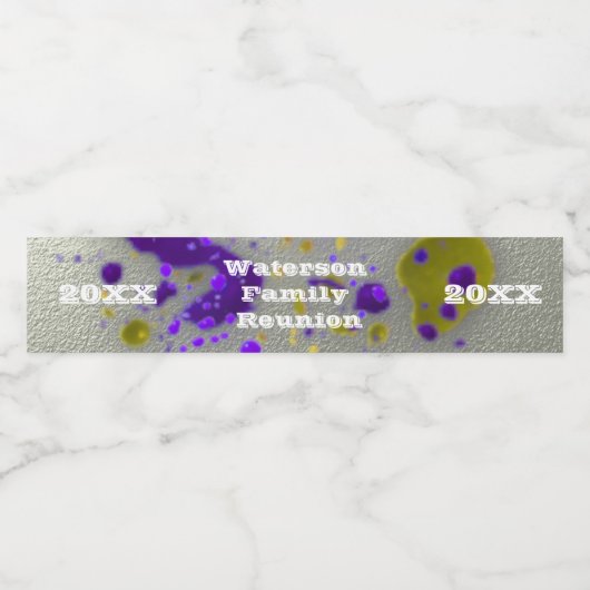 Modernes Wiedersehen Paint Spritzer Event Wasserflaschenetikett (Einzelnes Label)