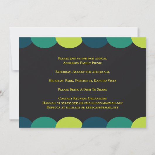 Modernes Wiedersehen-Party für Familien Ankündigung (Rückseite)