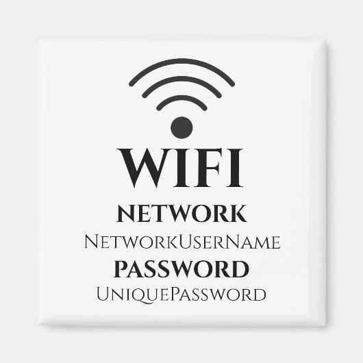 Modernes WiFi-Netzwerk und Kennwort Magnet (Vorne)