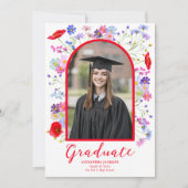 Modernes Wildblume Arch Graduate Foto Ankündigung (Vorderseite)