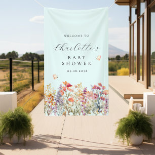 Modernes, Wildblume Babydusche/WC Banner