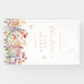 Modernes, Wildblume Babydusche/WC Banner (Horizontal)