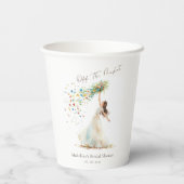 Modernes Wildblume Blumentoss Brautparty Pappbecher (Rückseite)