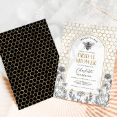 Modernes Wildblume Honey Bee Brautparty Einladung