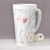 Modernes Wildblume Monogram Pink Green Milchtasse