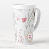 Modernes Wildblume Monogram Pink Green Milchtasse (Rechte Ecke)