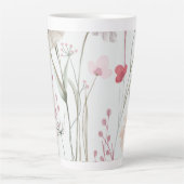 Modernes Wildblume Monogram Pink Green Milchtasse (Vorderseite)