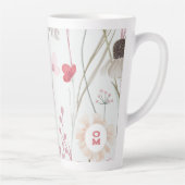 Modernes Wildblume Monogram Pink Green Milchtasse (Rechts)