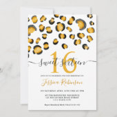 Modernes Wildleopardenwassermuster Sweet 16 Einladung (Vorderseite)