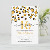 Modernes Wildleopardenwassermuster Sweet 16 Einladung (Stehend Vorderseite)