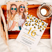 Modernes Wildleopardenwassermuster Sweet 16 Einladung