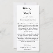 Modernes Willkommen & vielen Dank für Ihre Hochzei (Vorderseite)