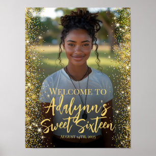 Modernes Willkommensschild mit süßen 16 Party Foto Poster