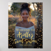 Modernes Willkommensschild mit süßen 16 Party Foto Poster (Vorne)