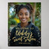 Modernes Willkommensschild mit süßen 16 Party Foto Poster (Vorne)