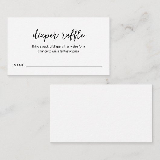 Modernes Windelgestell Minimal einfache Babydusche Begleitkarte (Vorne/Hinten)