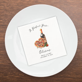 Modernes Wine & Pizza Perfekte Pair Probe Dinner Serviette