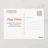 Modernes Winter Foliage Happy Holidays Foto Postkarte (Rückseite)