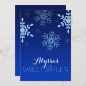 Modernes Winter-Märchenland-blauer Einladung (Vorne/Hinten)