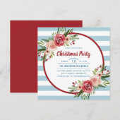 Modernes Winter Watercolor Blumenweihnachtsgebäck  Einladung (Vorne/Hinten)
