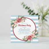 Modernes Winter Watercolor Blumenweihnachtsgebäck  Einladung (Stehend Vorderseite)