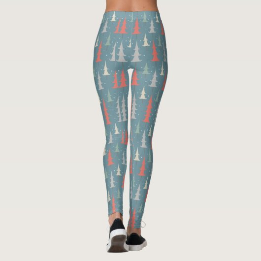 Modernes Winterbaummuster Leggings (Rückseite)
